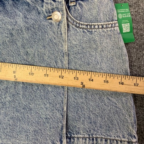 NEW GAP Girls Denim Wrap Mini Skort Size 12 - Picture 4 of 9