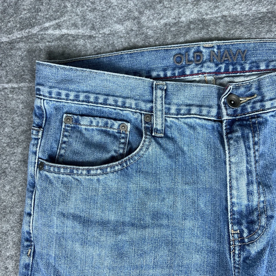 VTG Old Navy Jeans Mens 32x34 Light Blue Straight Leg Cotton 90s Skate Y2K - Image 3 of 4