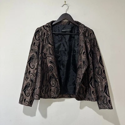 Kennedy & Forbes Jacket Size 1 / Small Brocade Cropped Blazer Italian Fabric - Image 1 of 4