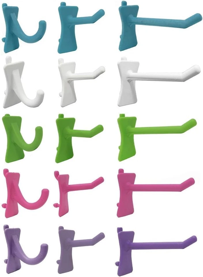 PegPro 72 Pack Confetti Mix Pegboard Hooks - Durable 1" & 2" Adjustable System - Image 3 of 4