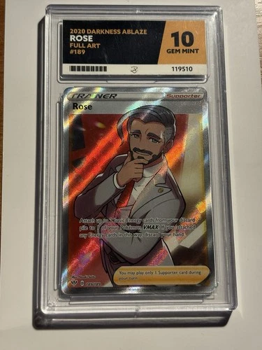 Full Art Rose Darkness Ablaze 189 Ace Grading 10 Gem Mint