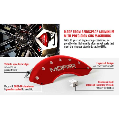 For Dodge Durango 2011-2022 Front Rear Set MGP Disc Brake Caliper Cover CSW - Picture 4 of 9