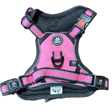 Pink Dog Harness No-Pull Control Handle Padded Pink Reflective Size Small