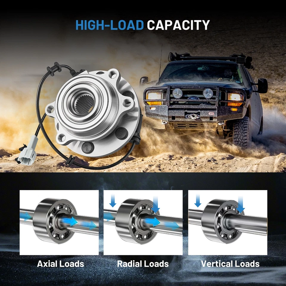 Par de conjunto de buje de cojinete de rueda delantera 4x4 para Suzuki Equator 2009-2012 2,5 L 4,0 L Foto 4 de 4