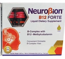NEUROBION B12 FORTE SUPPLEMENT 10 VIALES Liquid Dietary Supplement Easy Open Cap