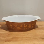 Vintage Pyrex Early American 2 1/2 Qt. Oval Casserole Dish #045 - No Lid