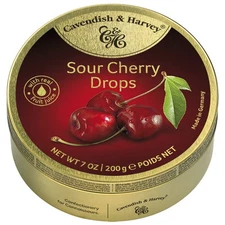 Gold Sour Cherry Drops Candies Luxury Fruit Sweets Made in Germany 99 Recyclable