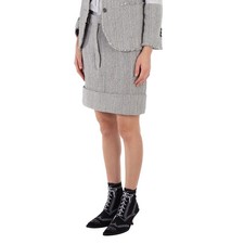 Thom Browne High-Waist Tweed Fray Mini Skirt