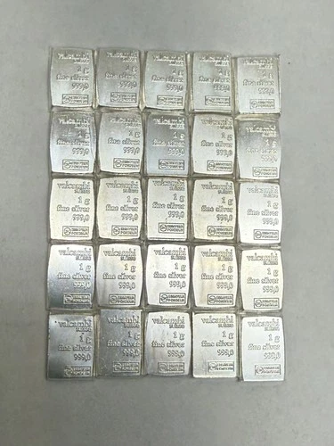 25 x 1-Gram SILVER  999 PURE Valcambi Combibar Swiss Fractional Bullion -Lot B25