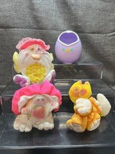Vintage 1988 Smooshees Fisher Price Lot W Razzle Chick w/ Purple Egg Easter R5