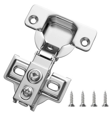 HOSOM 50 Piece (25 Pairs ) 1/2 in Overlay Soft Close 2-Way Hidden Cabinet Hinges