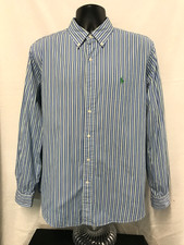 Polo Ralph Lauren Custom Fit Long Sleeve White Blue Stripes Size Large