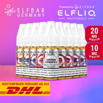 ELFLIQ ELFBAR - 10mg & 20mg - Alle Sorten - ELF BAR | Nikotinsalzliquid