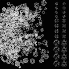 150 Sets Transparent Sew on Snaps, Invisible, 7mm, 10mm, 15mm, DIY, Clothes