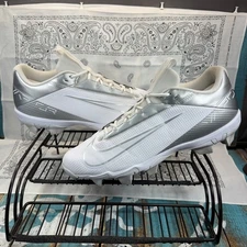 Nike Vapor Edge Shark 2 White Silver Men's Size 11.5 Football Cleat DH5088-102