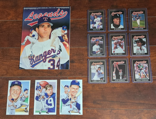 1991 Legends Magazine 9 Karten Set + 3 Postkarten Nolan Ryan/Mantle/Bo/Costner - NM - Bild 1 von 12