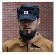 Bronson Vintage Fall Winter Men Railroad Engineer Hat Adjustable Soft Brim Cap