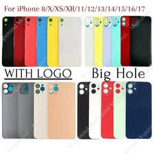 Big Hole Back Glass Cover Replacement For iPhone 8 XR XS 11 12 13 14 15 16e 17