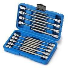 3/8"Drive Extra Long Ball-End Hex Bit Socket Set, 18 Piece Allen Socket Set, ...