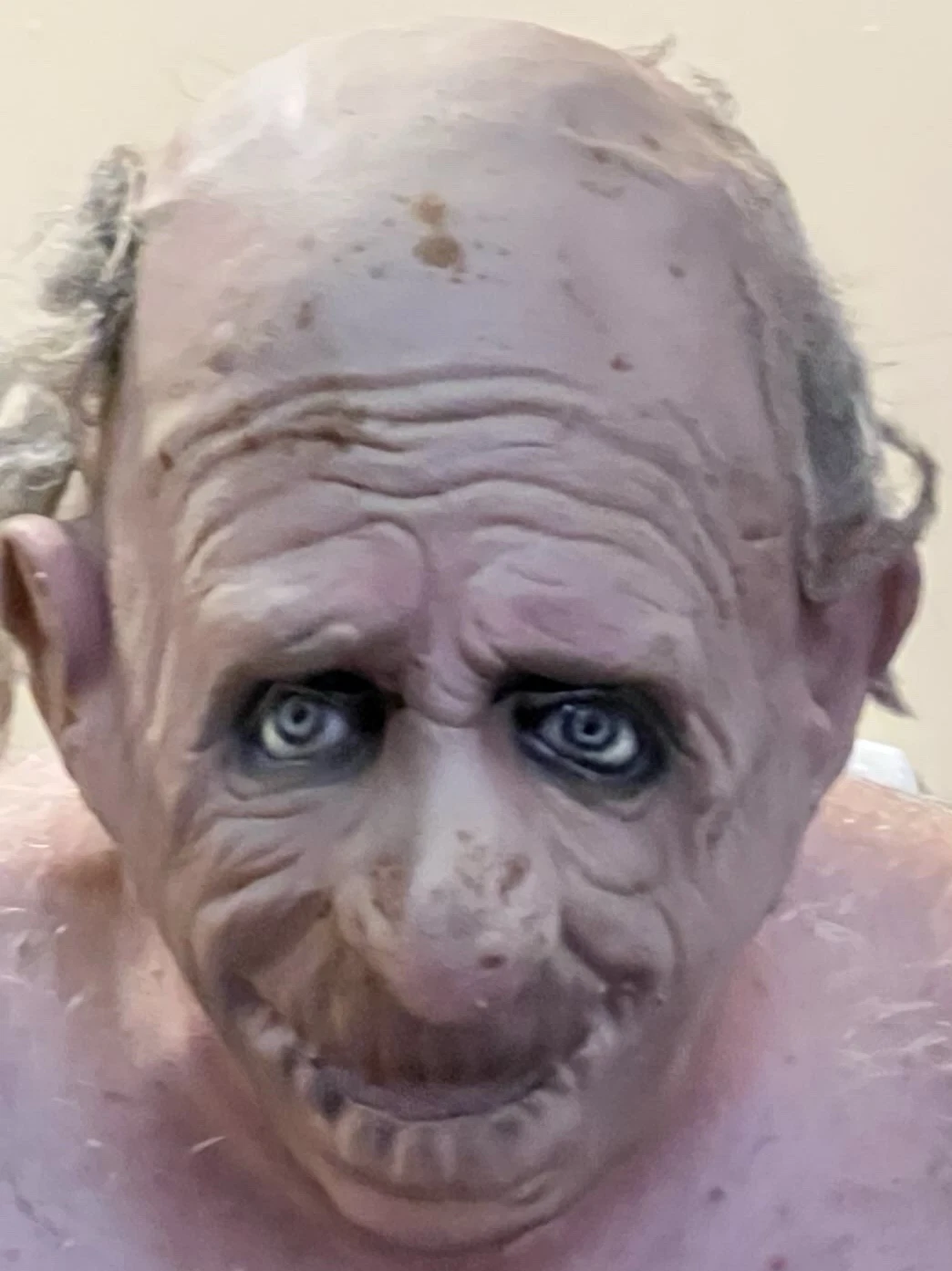 Vintage Latex Old Man Full Mask Balding Spooky Halloween 1980's Creepy Realistic