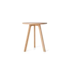 Round Side Table 100% Solid Wood Occasional Table Minimal Scandinavian End Ta...