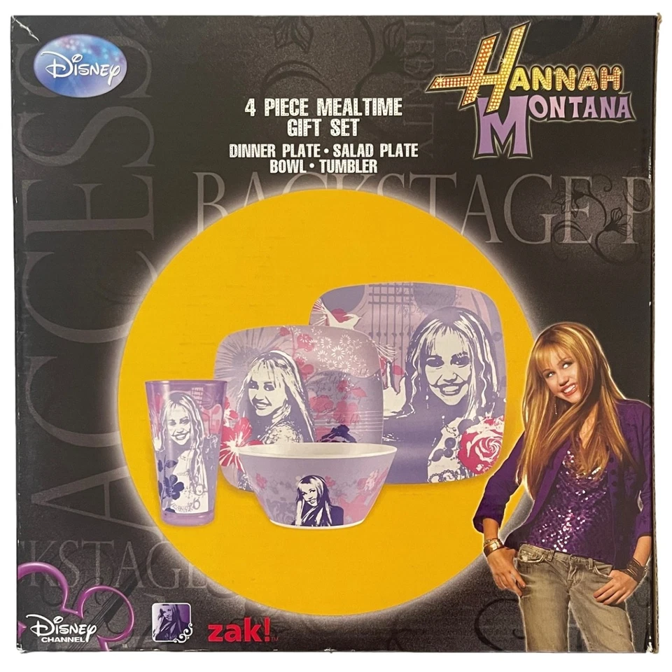 Hannah Montana Juego de Regalo de 4 Piezas para Comidas, Juego de Vajilla Raro Foto 3 de 3