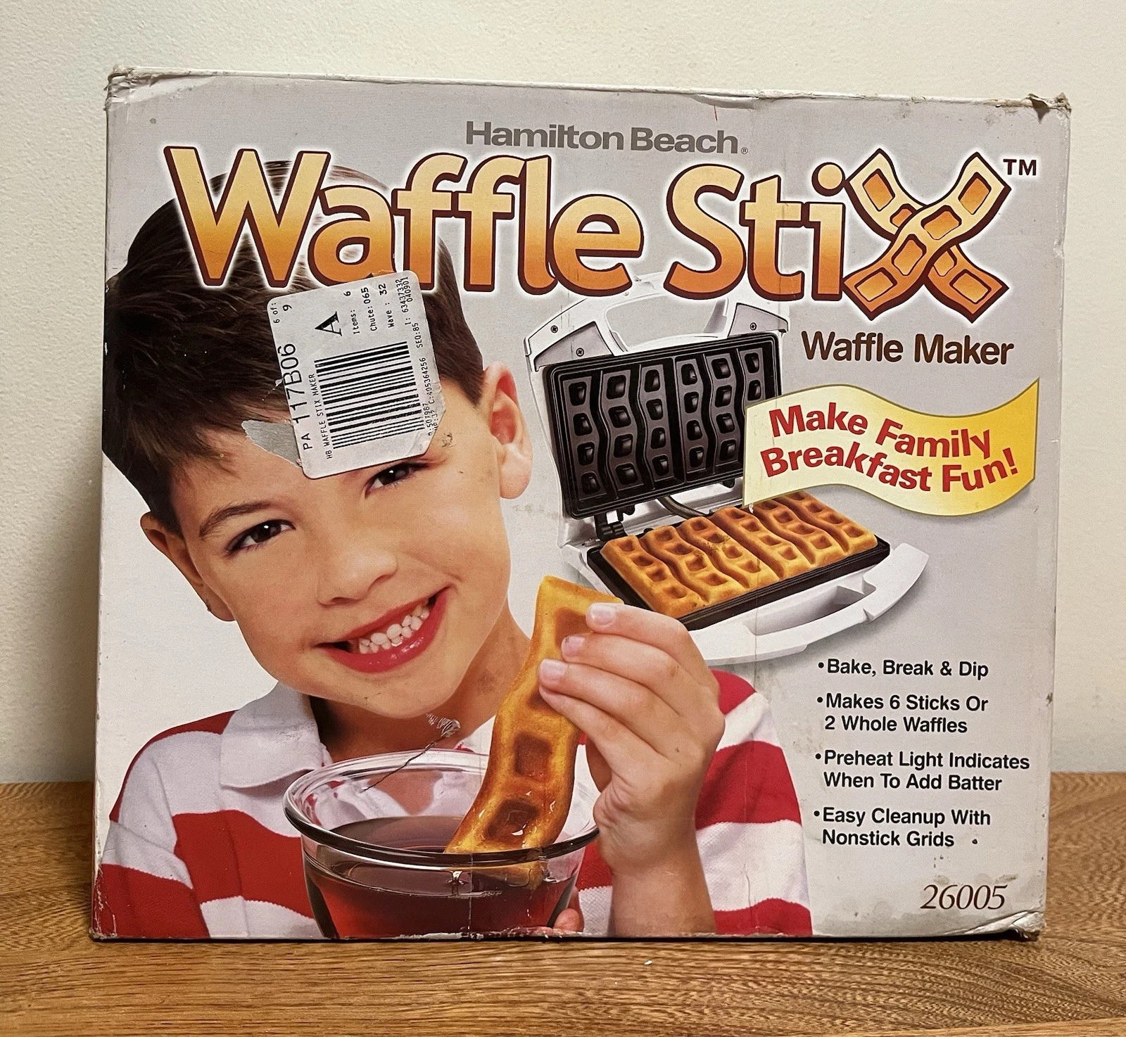 Hamilton Beach Waffle Stix Maker #26005 Non-stick Grids Makes 6 Sticks/2 Waffles