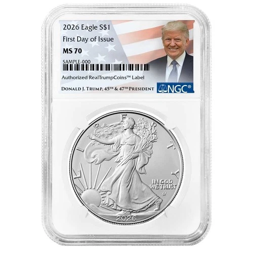2026 NGC MS 70 Trump American Silver  Eagle in White Core