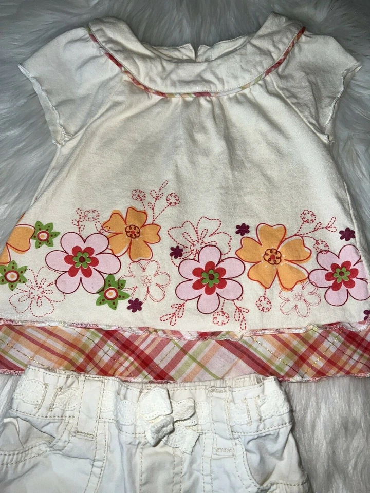 GREENDOG BRAND Camisa Flor 12 Meses Pantalón Blanco 18 Meses Conjunto Foto 3 de 4