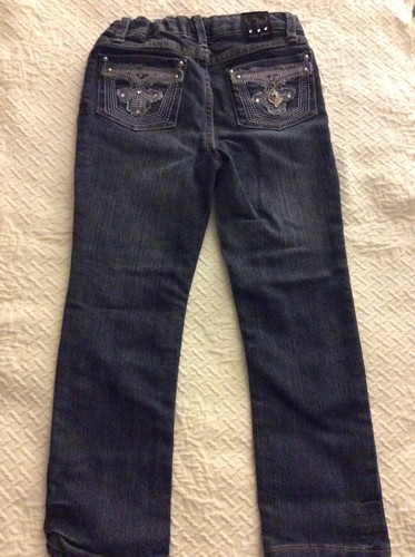 Baby Phat Girls 5 pocket Elastic Adjustable Waist Blue Jeans Size 6 - Picture 4 of 4