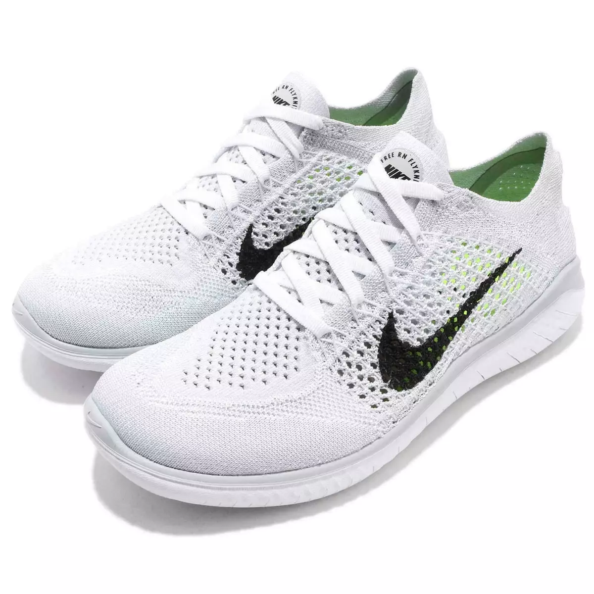 Nike Free Flyknit 2018 Women&#039;s Size 10 White/Black-Pure Platinum 942839-100 | eBay