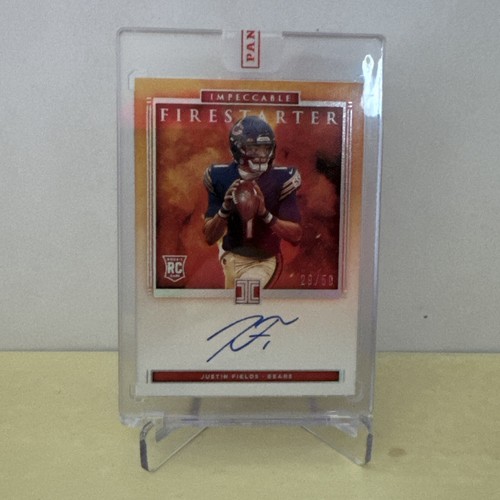 Justin Fields 2021 Panini Impeccable Firestarter On Card Rookie Auto #/50 Sealed