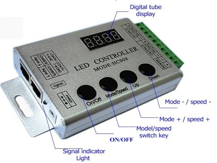 DC 5V 12V 24V 4Keys HC008 programmable rgb led pixel controller 133 effect modes - Image 2 of 4