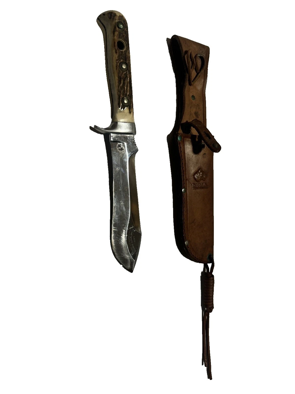 Vintage de colección original Blanco PUMA Cuchillos de Hoja Fija producidos en fábricas