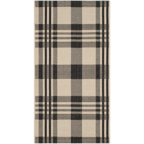 SAFAVIEH Indoor Outdoor CY6201-216 Courtyard Black / Bone Rug - Picture 10 of 36