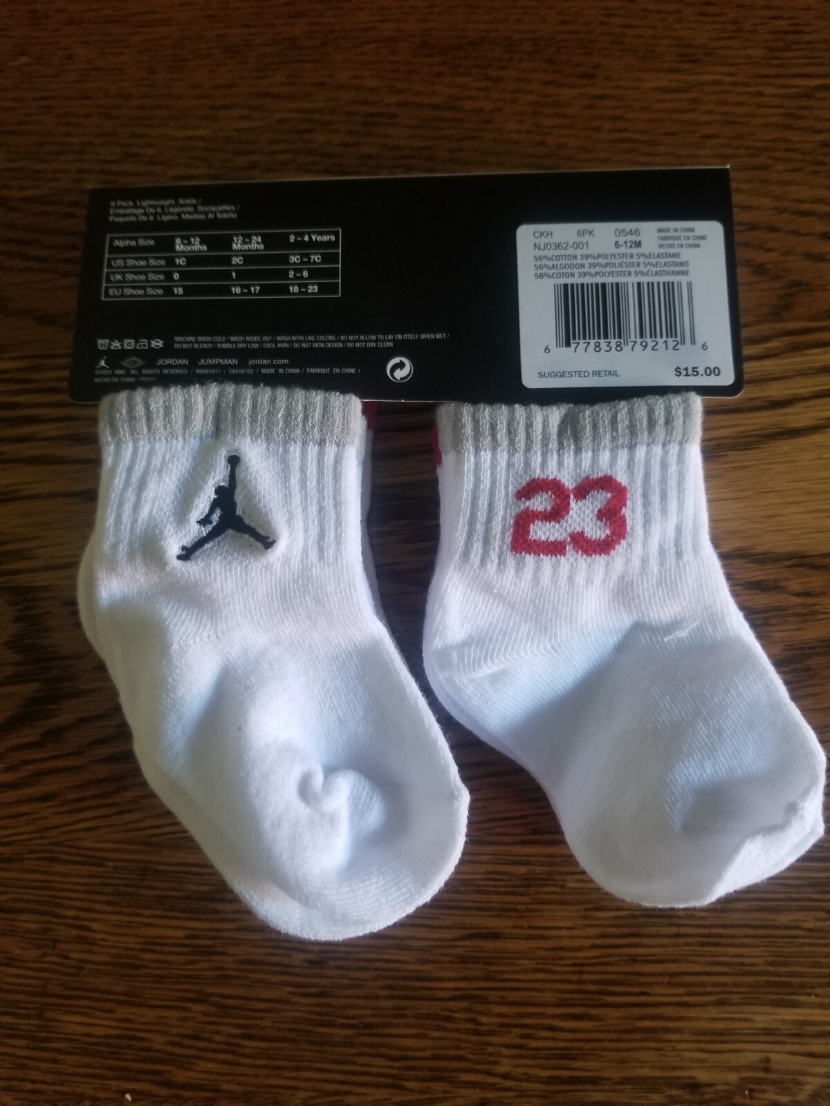 6-Pack Nike Air Jordan Baby Ankle Socks for Infants 6-12 Months image 2