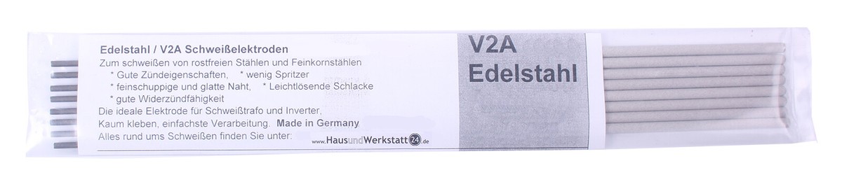 HUW24 Edelstahlelektroden 308L V2A – 2,5x300 Mm, 4 Kg (ca. 208 Stück), Rutil, Für Wechsel-/Gleichstrom