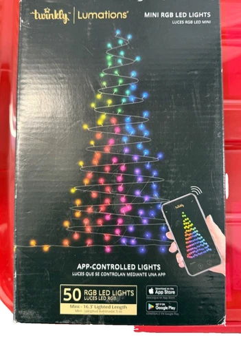Twinkly Lumations 50 RGB LED APP CONTROLLED Mappable LIGHTS 16.3 ft -NEW