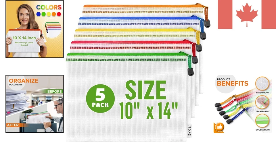 Bolsas versátiles con cremallera para documentos - Elegante solución de clasificación con resistencia al agua Foto 2 de 4