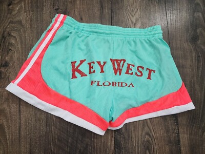 Exist Womens L  Key West Florida Casual Basketball Shorts Colorblock 