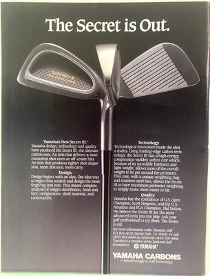 Yamaha Carbons Secret III Golf Clubs Vintage 1988 Magazine Ad | eBay