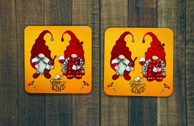 Wichtel Weinliebhaber Untersetzer - Gonk Bee Kind - tolles Geschenk - Set 1,2 oder 4
