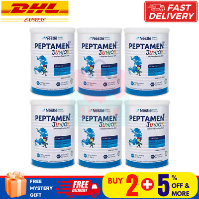 6 X Nestle PEPTAMEN JUNIOR Complete Peptide Diet Vanilla Flavor 400g