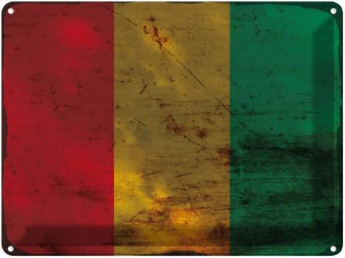 Letrero de chapa letrero de pared 30x40 cm bandera de Guinea regalo decoración - Imagen 1 de 5