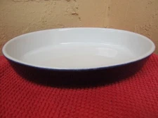 VINTAGE EMILE HENRY FRANCE 2 CUP COBALT BLUE OVAL BAKER AU GRATIN CASSEROLE DISH