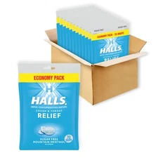 HALLS Mountain Menthol Sugar Free Cough Drops Pack of 12 with 840 Drops