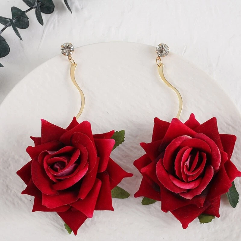 Beauty Earrings Rose Drop Earring Jewelry For Women Dangling