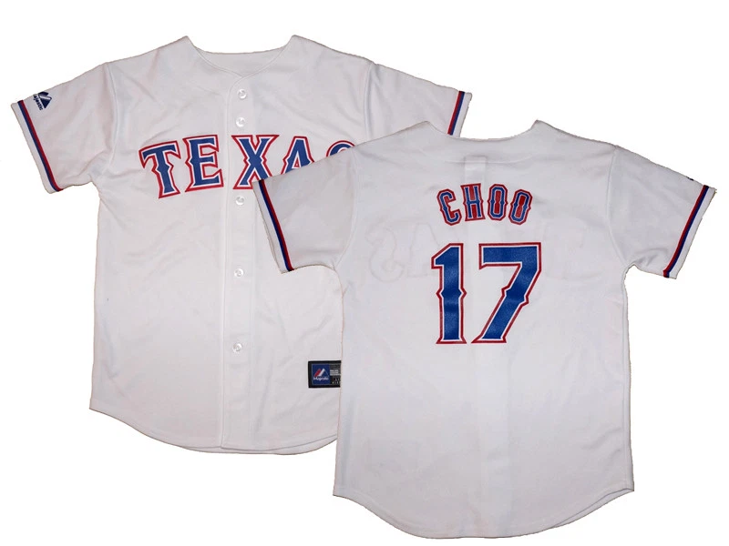 NWT Majestic Shin-Soo Choo Texas Rangers Youth Home Jersey