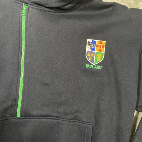 Ireland Live For Rugby Jacket Men XL Blue Half Zip Hooded Crest Embroidered - Picture 2 of 8