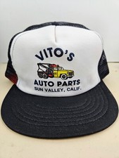 Vintage USA MADE Vitos Auto Parts Sun Valley California Trucker Hat Snapback Cap